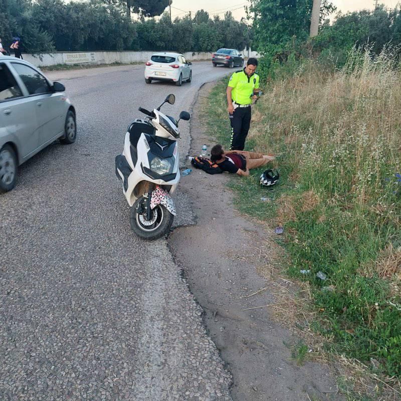 Balıkesir’in Erdek ilçesinde alkollü motosiklet sücüsü motosikletinin hakimiyetini kaybederek kaza