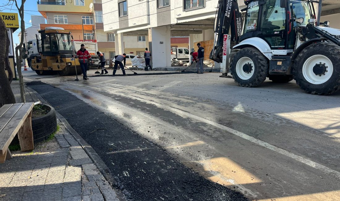 Balıkesir’in Bandırma ilçesinde, Belediye Fen İşleri Müdürlüğü ekipleri tarafından yol