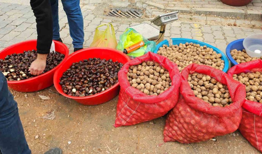 Balıkesir’in Bandırma ilçesinde, semt pazarında bir seyyar satıcının, satışını yaptığı