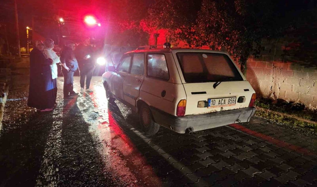 Balıkesir’in Gönen ilçesinde, İ.D. isimli vatandaşa ait otomobilin motoru alev